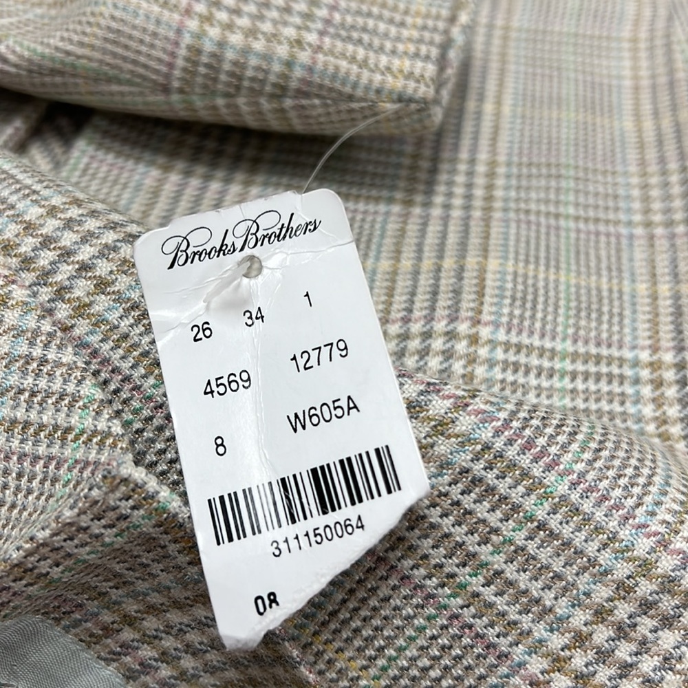NWT Brooks Brothers Women’s Silk and Linen Plaid Tweed Midi Skirt Size 8 - Picture 4 of 8